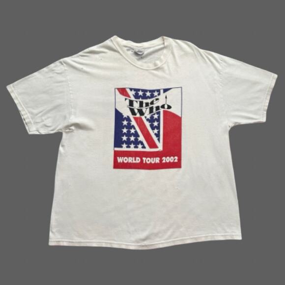 The Who World Tour '02 Thrashed VTG Y2K White SS Tee Size XL GUC - Picture 1 of 6